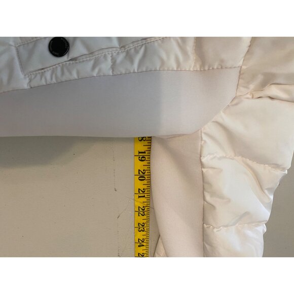Michael Kors Womens Quilted White Puffer Coat Snap Pockets & Belted Waist Small - Picture 10 of 14